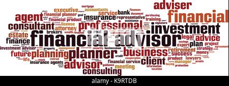 Financial advisor word cloud concept. Vector illustration Stock Vector