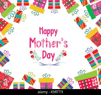 Happy Mother's Day. Celebration background with gift boxes Stock Vector