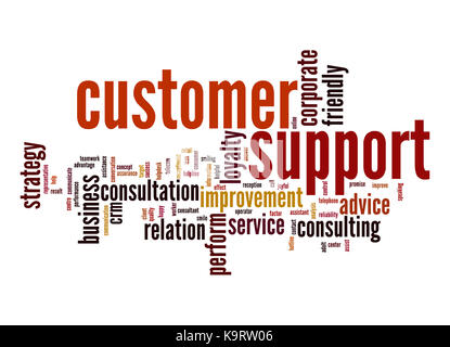 Customer support word cloud Stock Photo