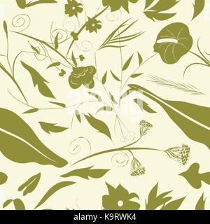 Seamless pattern with leaves, floral Stock Vector
