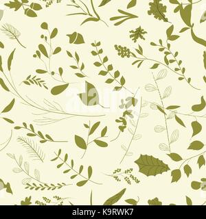 Seamless pattern with leaves, floral Stock Vector