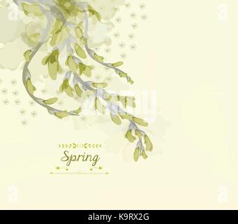 Floral background, spring theme, greeting card Stock Vector