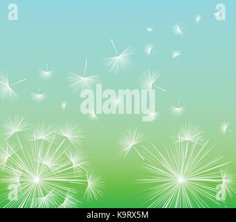 Closeup of dandelion on natural background Stock Vector