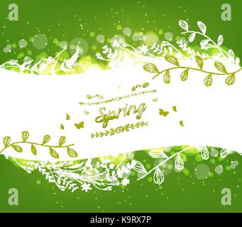 Spring Background with florals Stock Vector