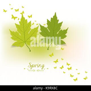 spring butterflies background Stock Vector