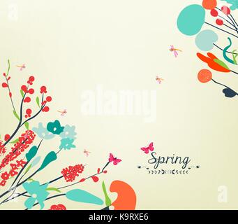 Blossom Into Spring vintage Stock Vector