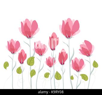 Watercolor Flowers, Poppies Stock Vector