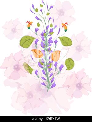 Field flowers watercolor Stock Vector
