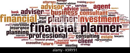 Financial planner word cloud concept. Vector illustration Stock Vector