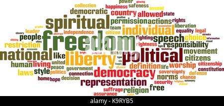 Freedom word cloud concept. Vector illustration Stock Vector