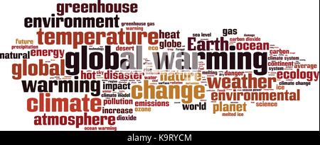 Global warming word cloud concept. Vector illustration Stock Vector