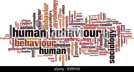 Human behaviour word cloud concept. Vector illustration Stock Vector