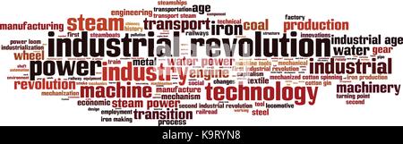 Industrial revolution word cloud concept. Collage made of words about ...