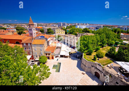 City of Zadar landmarks and cityscape aerial view, Dalmatia region of Croatia Stock Photo