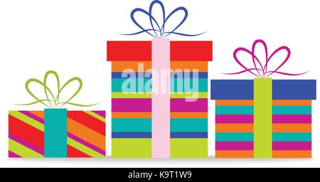 set of christmas gifts for design Stock Vector