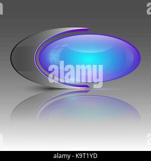 Vector illustration of purple and blue colored ellipse shape emblem. Stock Vector