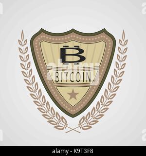 The vector set of banners with bitcoin text Stock Vector