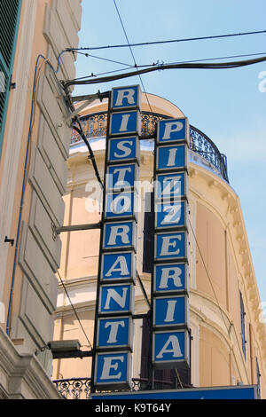 Italian Restaurant Sign on the street in Italy Stock Photo