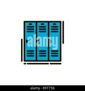 illustration of school lockers icon for keeping clothes, books and other personal pupils and students stuff. Stock Vector