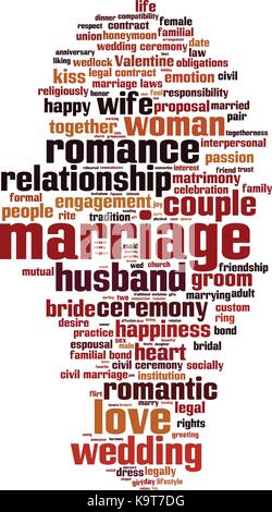 Marriage word cloud concept. Vector illustration Stock Vector