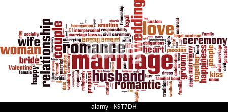 Marriage word cloud concept. Vector illustration Stock Vector