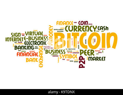 Bitcoin word cloud Stock Photo