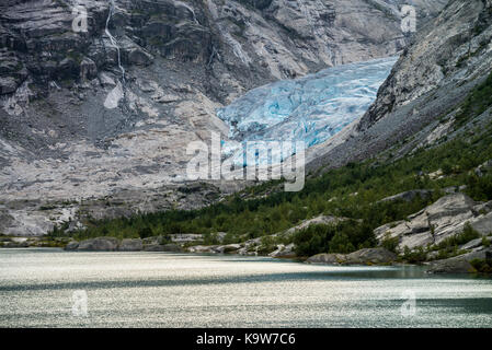Nigardsbreen glacier in Jostedalen valley, Jostedalbreen national park, Sogn og Fjordane, Norway, Scandinavia, Europe. Stock Photo