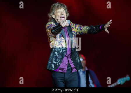 Lucca Italy. 23th September 2017. The English rock band THE ROLLING STONES performs live on stage at Mura Storiche during the 'No Filter Tour 2017'. Credit: Rodolfo Sassano/Alamy Live News Stock Photo