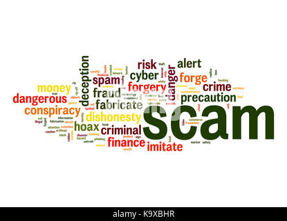 Scam word cloud Stock Photo