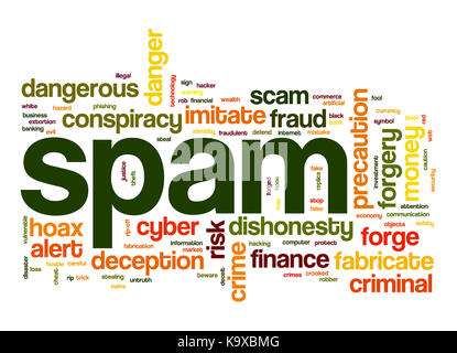 Spam word cloud Stock Photo
