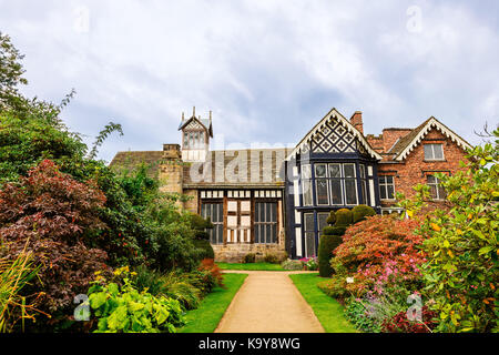 Historic Elizabethan mansion of Rufford Old Hall and garden. Stock Photo