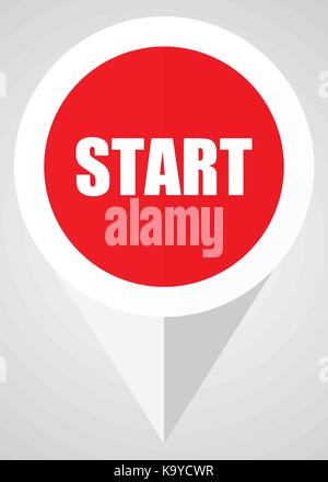 Start vector icon. White and red web pointer in eps 10 for webdesign and smartphone applications. Stock Vector