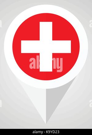 White Plus sign in red circle isolated on white background. Button with ...
