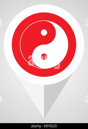 Ying yang vector icon. White and red web pointer in eps 10 for webdesign and smartphone applications. Stock Vector