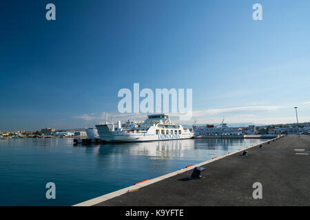 Zadar, Croatia - July 20, 2016: Jadrolinija ferry boat in Gazenica port. Stock Photo