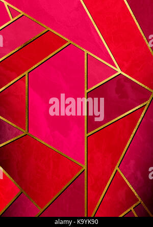 Premium Photo  Trendy wallpaper or poster design with golden pattern on  red background closeup
