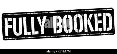 Fully booked grunge rubber stamp on white background, vector illustration Stock Vector