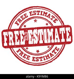 Free estimate grunge rubber stamp on white background, vector illustration Stock Vector