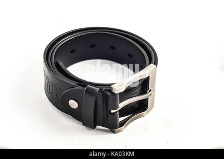 leather belt isolated on white background Stock Photo