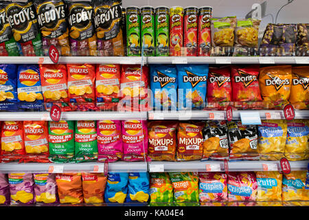 Display of crisps in a supermarket Stock Photo - Alamy