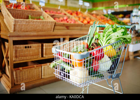 Fresh vegs in cart Stock Photo