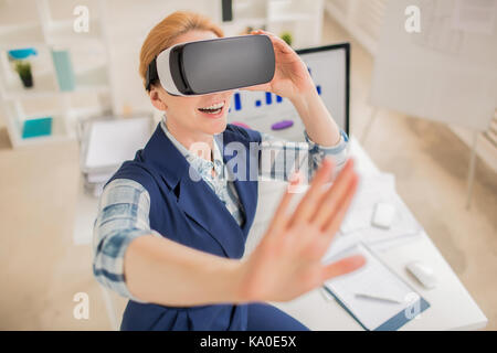 Interior Designer Using VR Headset Stock Photo
