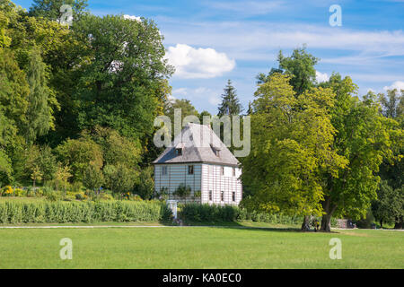 Goethe's garden house in the Park at the Ilm, Unesco World Heritage Site, Weimar, Thuringia, Germany Stock Photo