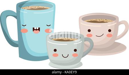 https://l450v.alamy.com/450v/ka0ey9/coffee-cup-set-colorful-kawaii-silhouette-ka0ey9.jpg