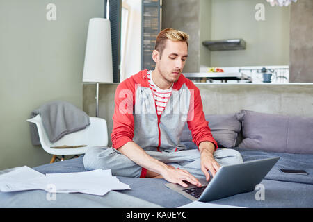 Handsome Manager Working from Home Stock Photo