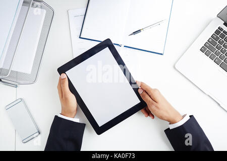 Manager Using Digital Tablet Stock Photo
