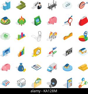 Calling icons set, isometric style Stock Vector