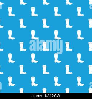 Cowboy boot pattern seamless blue Stock Vector