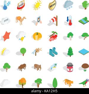 Camel icons set, isometric style Stock Vector