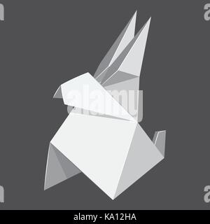 Origami rabbit concept background, realistic style Stock Vector